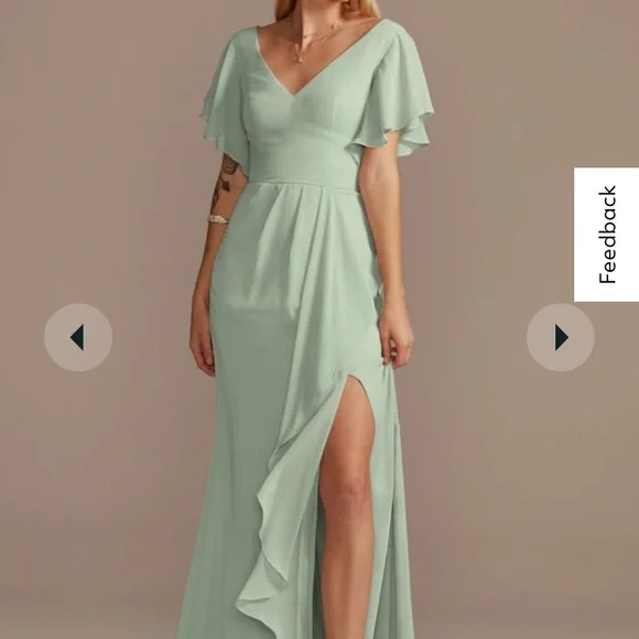 Davids Bridal Bridesmaids Dress- Sage Green - Picture 2 of 2